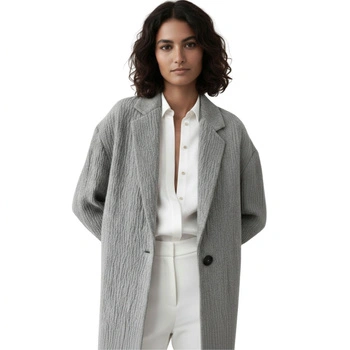 Marynarka damska Zara Textured Blazer szary melanż