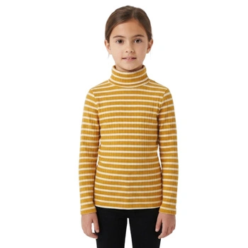 Golf dziewczęcy Zara żółty bluzka w paski r. 116