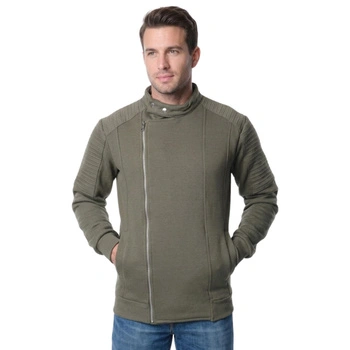 Bluza męska Hopenlife Golf rozsuwana z polarem khaki r. M