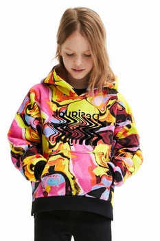 Bluza dziewczęca Desigual Azul kolorowa z kapturem r. 98