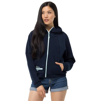 Bluza damska Jack Wolfskin Starboard z kapturem rozsuwana granatowa