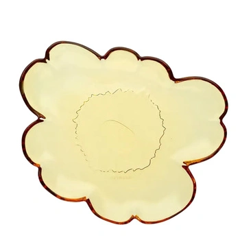 Talerz deserowy Marimekko Unikko szklany kwiat pomarańczowy20 cm