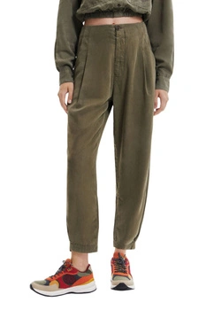 Spodnie damskie Desigual Solid zielone