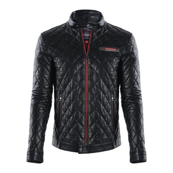 Kurtka męska skórzana Giorgio di Mare czarna pikowana