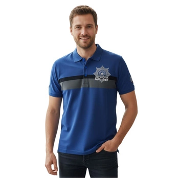 Koszulka męska Jean-Louis Scherrer polo niebieska bawełniana