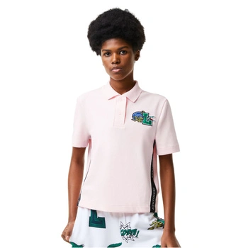 Koszulka damska Lacoste Lacoste Holiday Regular Fit Organic Cotton Polo bawełniana polówka klasyczna różowa r. XXS