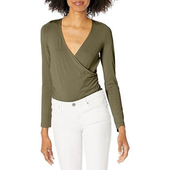 Bluzka damska Guess Crossocer Ruched Mane Top zielona