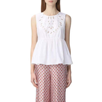 Bluzka damska Liu Jo Top Ts Nav hafty biała