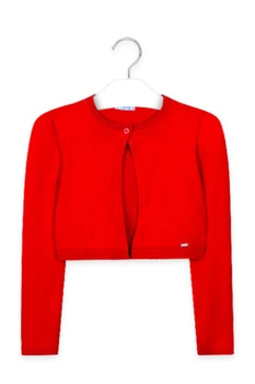 Sweter dziecięcy Mayoral bolerko czerwone do sukienki