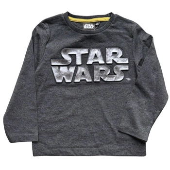 Koszulka chłopięca Disney Star Wars z długim rękawem szara