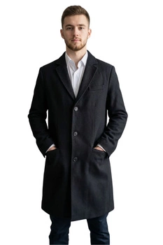 Płaszcz męski SEC MAN elegancki czarny