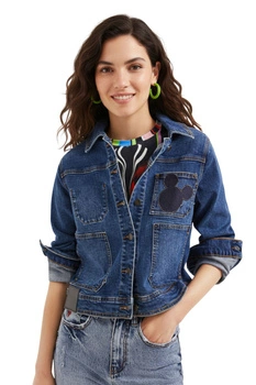Kurtka damska Desigual My Mickey jeansowa z Myszka Miki