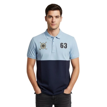 Koszulka męska Jean-Louis Scherrer polo niebiesko granatowa