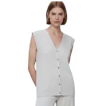 Sweter damski Zara Knitted szary kardigan bez rękawów