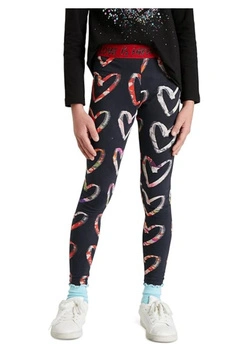 Legginsy dziewczęce Desigual Abril z nadrukiem serca