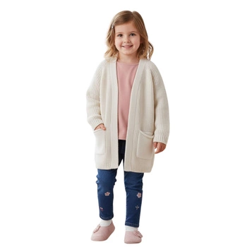 Kardigan dziewczęcy Chicco bawełniane kremowy sweter