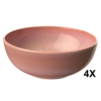 Miska zestaw 4 sztuki Villeroy & Boch Perlemor porcelanowa koralowa 590 ml