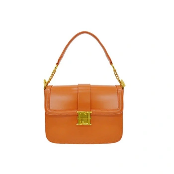 Torebka damska Lamarthe Paris Bella skórzana pomarańczowa listonoszka