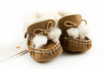 Kapcie niemowlęce Zara Kids skórzane r. 17,5