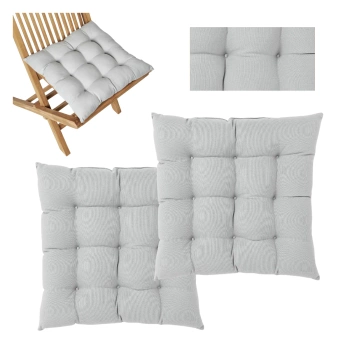 Poduszka komplet Westwing Ava ogrodowa na krzesła szara 2 szt.