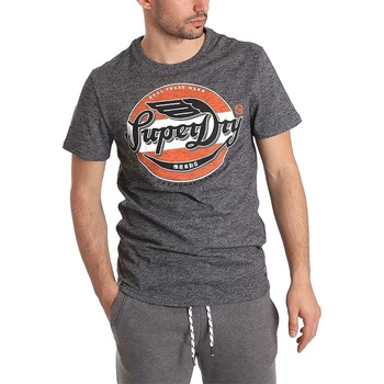 Koszulka męska Superdry Trademark szara z nadrukiem