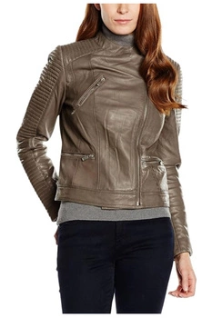 Kurtka damska Usual Way Caroline skórzana khaki