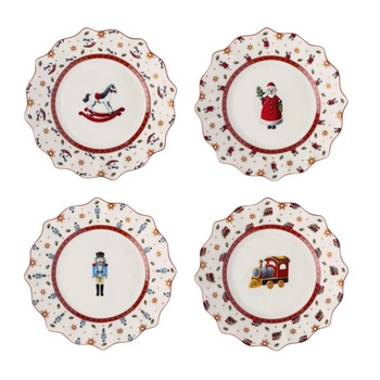 Talerz płytki Villeroy&Boch Toy's Delight Anniversary świąteczny zestaw 4 sztuki