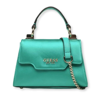 Torebka Guess Velina mini zielona atłasowa elegancka