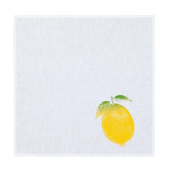 Serwetka Frohstoff Dalila lniano-bawełniana biała z cytryną
