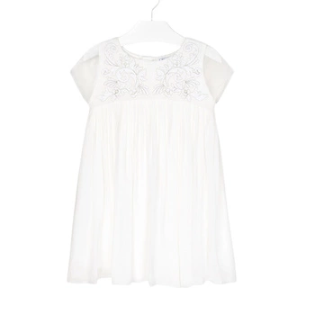 Sukienka dziewczęca Mayoral biała elegancka rozkloszowana