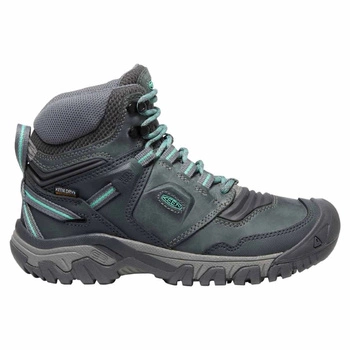 Buty trekkingowe damskie Keen Ridge Flex Mid WP wodoodporne szaro niebieskie