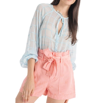 Bluzka damska Guess Rory Top hafty prześwitująca