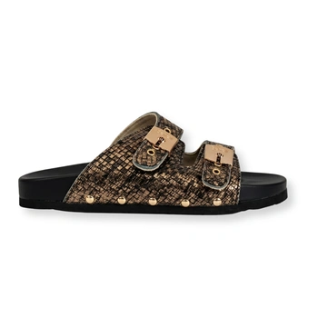 Klapki damskie Scholl 2 Straps Wrapped złote skórzane wsuwane r. 37