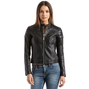 Kurtka damska Blue Wellford Adda skórzana czarna