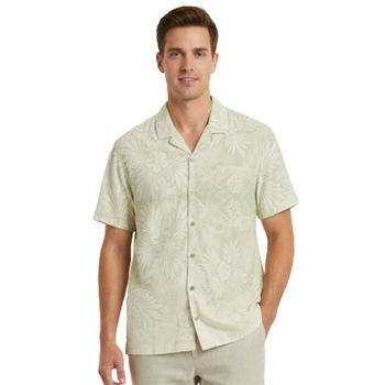 Koszula męska Desigual Paper zielona z nadrukiem