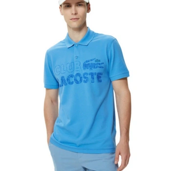 Koszulka męska Lacoste polówka klasyczna z zapięciem bawełniana niebieska r. S