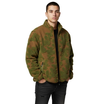 Kurtka męska HUF Abstract High Pile Jacquard polarowa brązowo-zielona