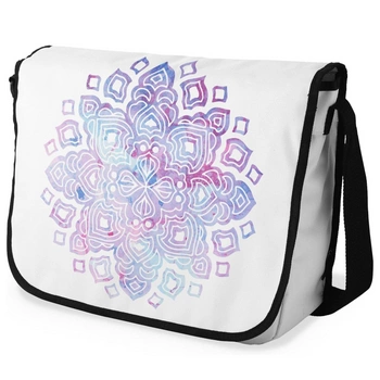 Torba Le Jardin na ramię  ecru z niebiesko fioletową mandalą