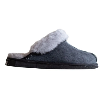 Kapcie damskie Van Buren naturalna skóra owcza wełna szare
