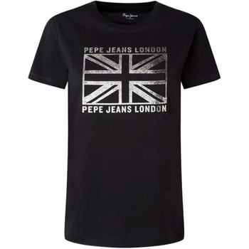 Koszulka damska Pepe Jeans Zelda czarna z nadrukiem