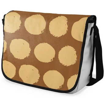 Torba Le Jardin na ramię z nadrukiem w kropki na brązowym tle