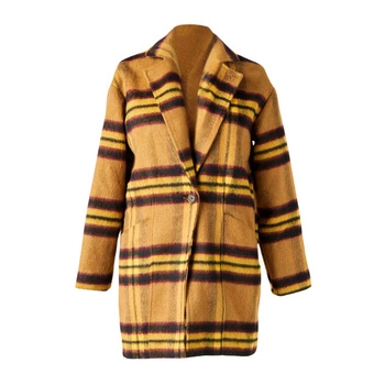 Płaszcz damska LPB Tartan Jaune brązowy przejściowy r. S