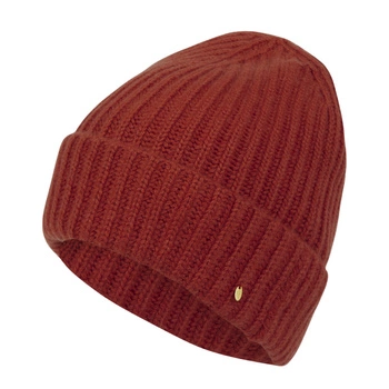 Czapka damska DelicateLove Sina Rib Beanie kaszmirowa zimowa czerwona