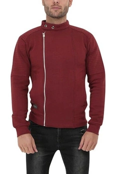 Bluza męska Hopenlife Golf rozsuwana z polarem bordowa