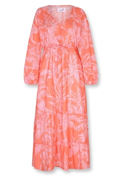 Sukienka damska Juvia Helene maxi wzorzysta pomarańczowa