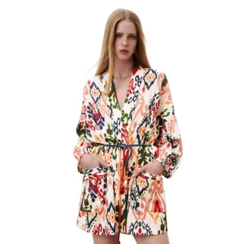 Narzutka damska Zara kimono etniczny wzór