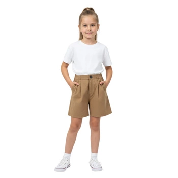 Spodenki krótkie dziewczęce Zara eleganckie brązowe