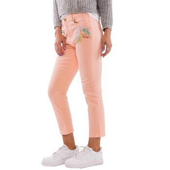 Spodnie damskie Desigual Coral jeansowe skinny z haftami