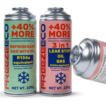 Zestaw FreezeEco zamiennik R134a + 3 w 1 czynnik do klimatyzacji z olejem i uszczelniaczem