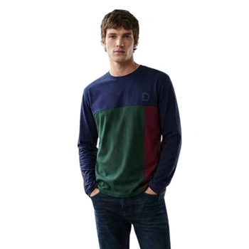 Koszulka męska Desigual Spirit bawełniana z długim rękawem granatowa